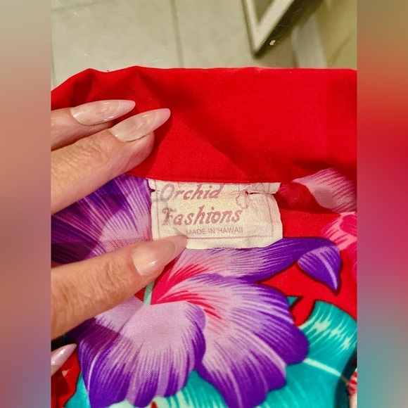 Vintage Orchid Fashions Made in  Hawaii men’s floral short sleeve shirt🏄🏻♂️💦 - Picture 9 of 10